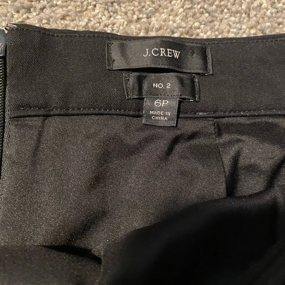 💜 J. Crew Black No. 2 Petite Pencil Skirt with Slit in Back